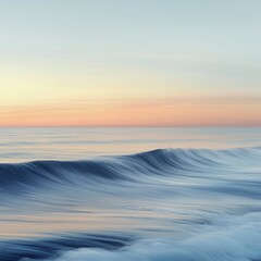 Fototapeta premium Ethereal wave cresting gently at dawn, capturing the essence of tranquility