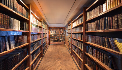 Fototapeta premium room with lot books on the shelves