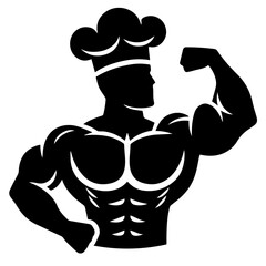 Cook vector silhouette on white background
