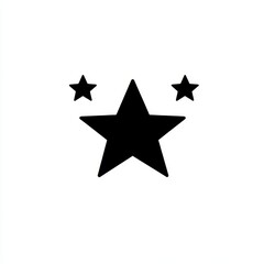 Three black stars on a white background simple design.