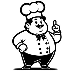 Cook vector silhouette on white background