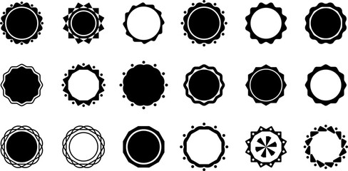 Promotional Sunburst Labels. Vector Stickers, Sale Badges & Vintage Design Set