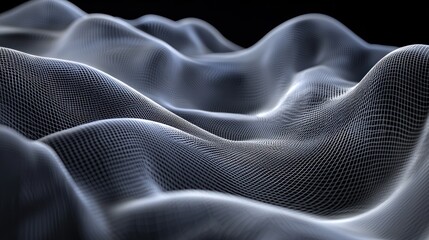 Naklejka premium Abstract Digital Landscape: Mesmerizing Waves of Data