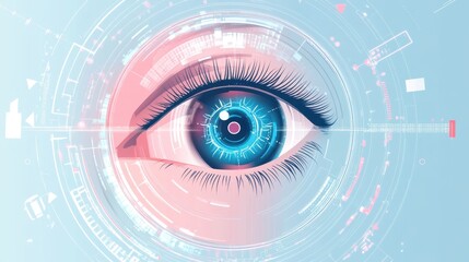 Obraz premium Futuristic Eye with Digital Technology Design