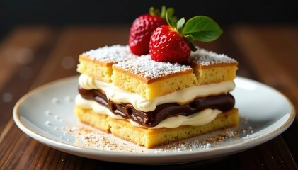 Classic Italian dessert, layers of coffee-soaked ladyfingers and mascarpone cream , ladyfingers, pastry, isolated