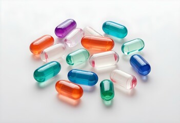 washing gel capsule isolated on white background