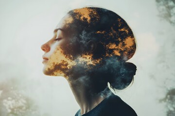 Peaceful Face of Young Woman Mindfulness