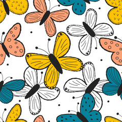 seamless pattern with butterflies