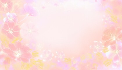 Obraz premium Abstract border frame of beautiful spring flowers in the corner of the image with space for text background, blur and fade effect graphic resource