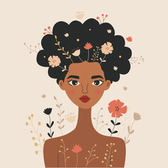 woman with flowers