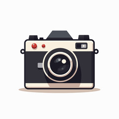 Vintage camera illustration in black and white style  