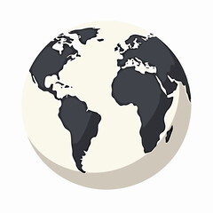 Obraz premium Abstract illustration of the Earth globe in black and cream colors 