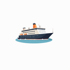 Fototapeta premium Cruise ship sailing on calm waters in a modern style 