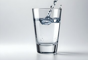 Glass with water isolated on white background