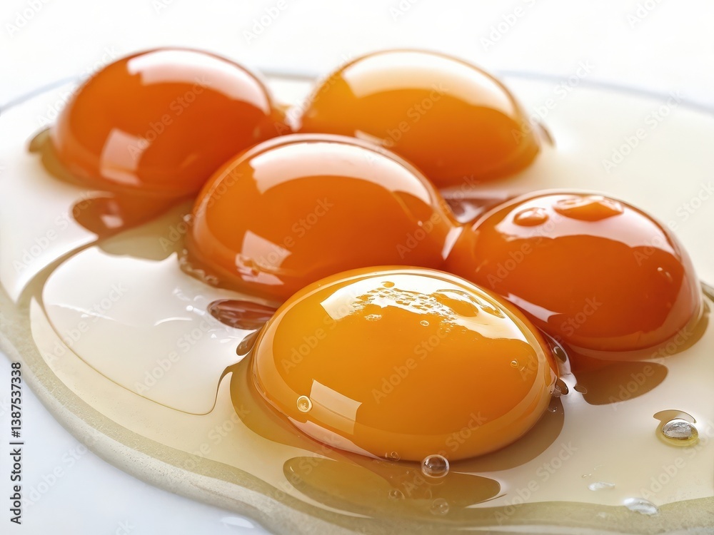 Poster several eggs in a pan with liquid around them. the eggs are cooking and appear to be sunny side up o