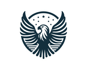 American Eagle logo design icon symbol vector illustration. Eagle Bird Vector