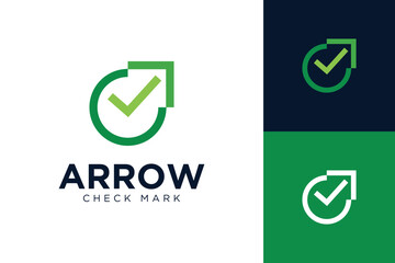 modern check mark arrow logo icon  vector design template  concept