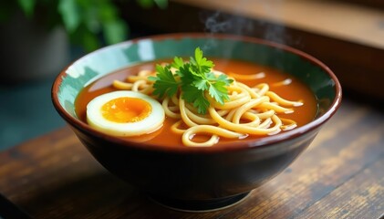 Bowl of ramen noodles, broth, toppings, clean backdrop , delicious, tonkotsu, minimal