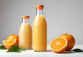 bottle of orange juice isolated on a white background
