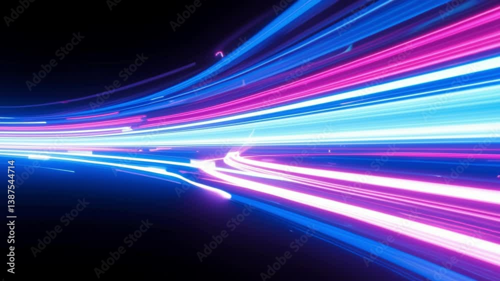 Poster Dynamic abstract design with vibrant streaks, creating a modern and colorful visual effect on dark background