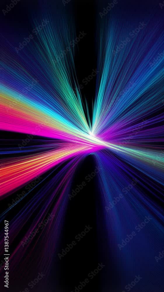 Aufkleber Dynamic abstract design with vibrant streaks, creating a modern and colorful visual effect on dark background