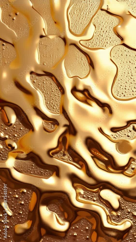 Poster Dynamic ripple effects on metallic gold and copper surfaces with varied textures and patterns