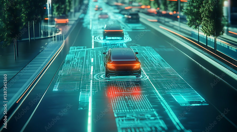 Poster an ai powered system optimizing autonomous vehicles by analyzing traffic data, ai-assisted route pla