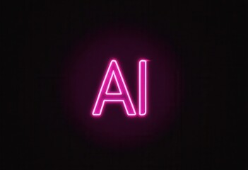 Neon pink ai letters glowing against black background with halo effect