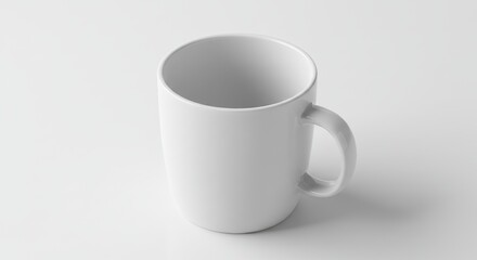 Fototapeta premium Clean Minimalist White Ceramic Mug Mockup for Beverage Presentation and Branding