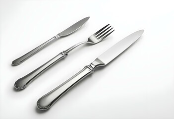 Fork and knife isolated on white background