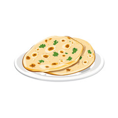 Illustration Flatbreads Garnished With Herbs