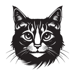 Fototapeta premium Minimalist Black Cat Logo – High-Contrast Feline Design. 