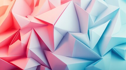 Obraz premium Abstract Polygon Surface with Pink and Blue Gradient Light Effect