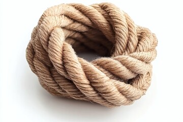 Fototapeta premium Knotted Rope Circle on White Background (1)