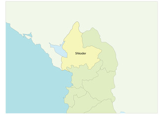 Obraz premium Map of Albania with Shkoder region
