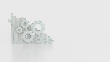 The Gear and chart for Business concept 3d Rendering.
