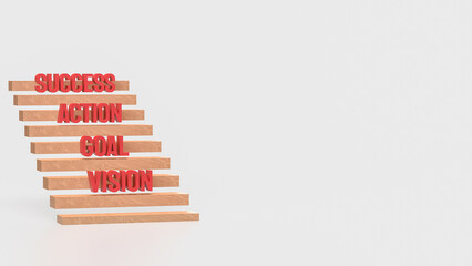 The Stair to success for Business concept 3d Rendering.