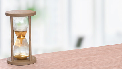 The Sand clock for Time concept 3d Rendering..