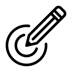 Edit Pencil Icon &ndash; Target and Writing Tool Vector Symbol for UI and Web Design
