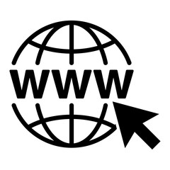 WWW Icon &ndash; Global Internet and Web Click Symbol Vector Illustration