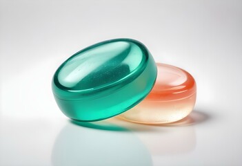 washing gel capsule isolated on white background