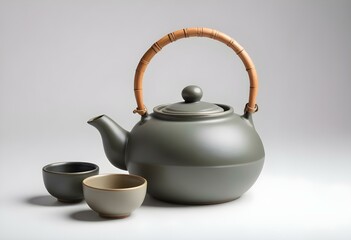 Asian teapot isolated on white background