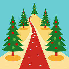 christmas tree on the road