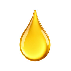 Golden oil drop on white background