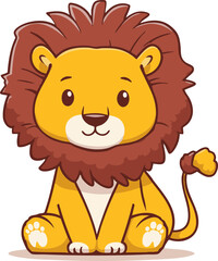 Cute smiling lion character