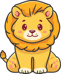 Vector cute lion cartoon