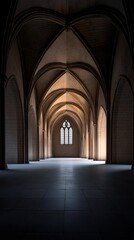 Obraz premium Gothic Hall: Arches and Light