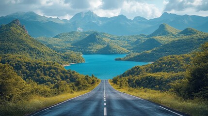 Naklejka premium Aerial view of a beautiful landscape in the forest 