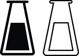 Test tube icon set. chemistry, laboratory and medical design element vector collection isolated on transparent background. Concept science, pharmacy, beaker, medical glass, vial for app and website.