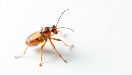 Close-up of a single insect on white background, background, closeup